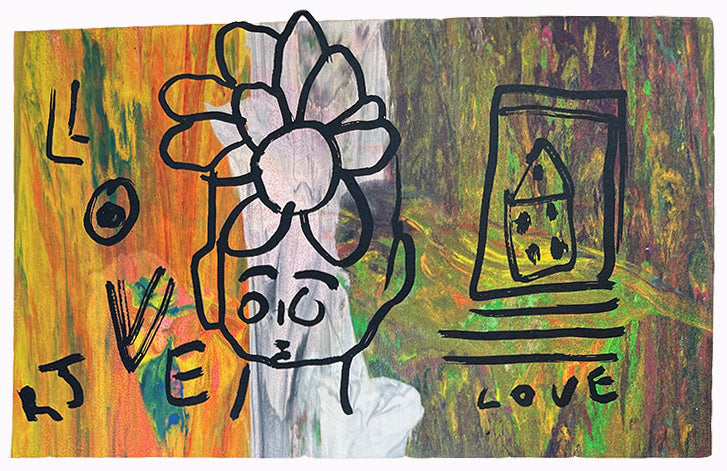 Monoprinted Art Card - Roger Jones