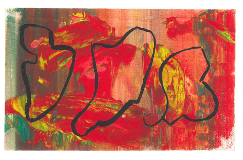 Monoprinted Art Card - Anthony
