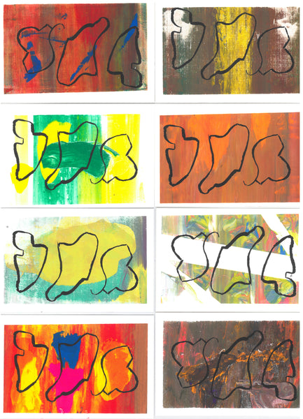 Monoprinted Art Card - Anthony
