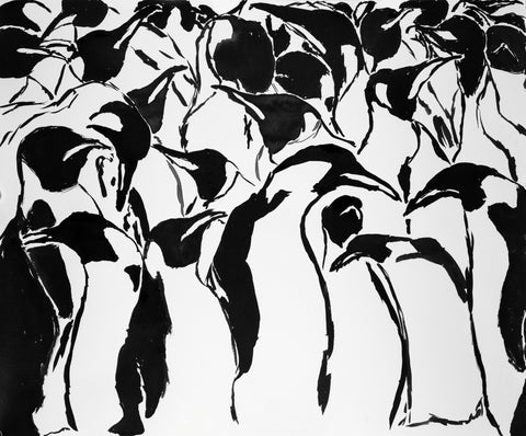 Penguins (repeat pattern and motion), 2024