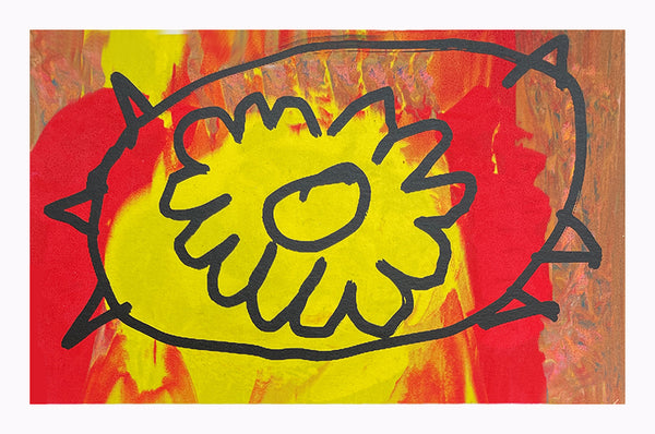 Monoprinted Art Card - Carl Sukenick