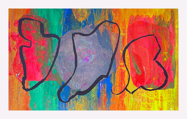 Monoprinted Art Card - Anthony