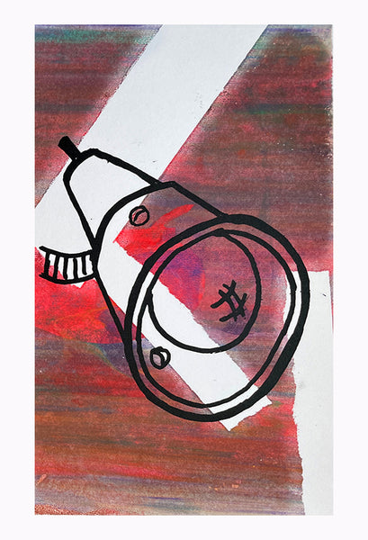 Monoprinted Art Card - Bob Provost