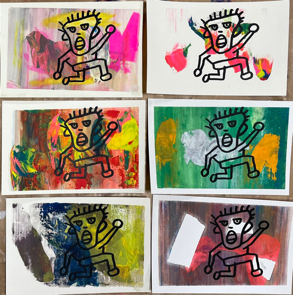 Monoprinted Art Card - Daniel Schack