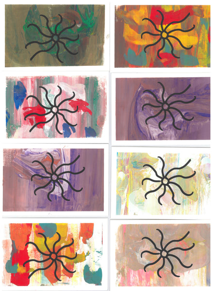Monoprinted Art Card - Girl Negron