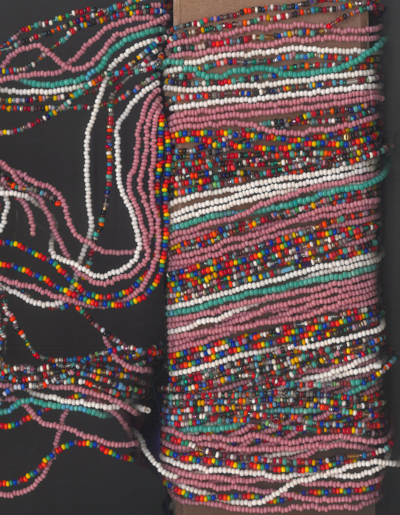 Seed bead lariat necklace strands