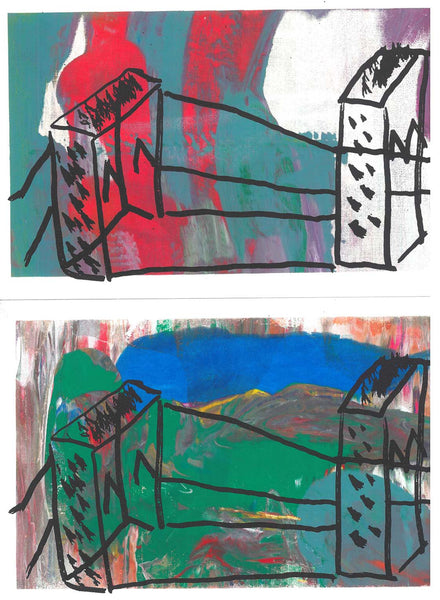 Monoprinted Art Card - Susan Zelin