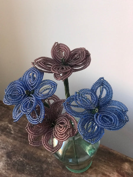 Beaded flowers (mixed bouquet of 4)