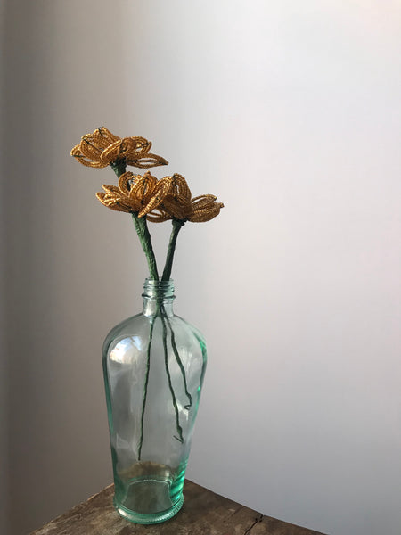 Beaded flowers (bronze gold 3)